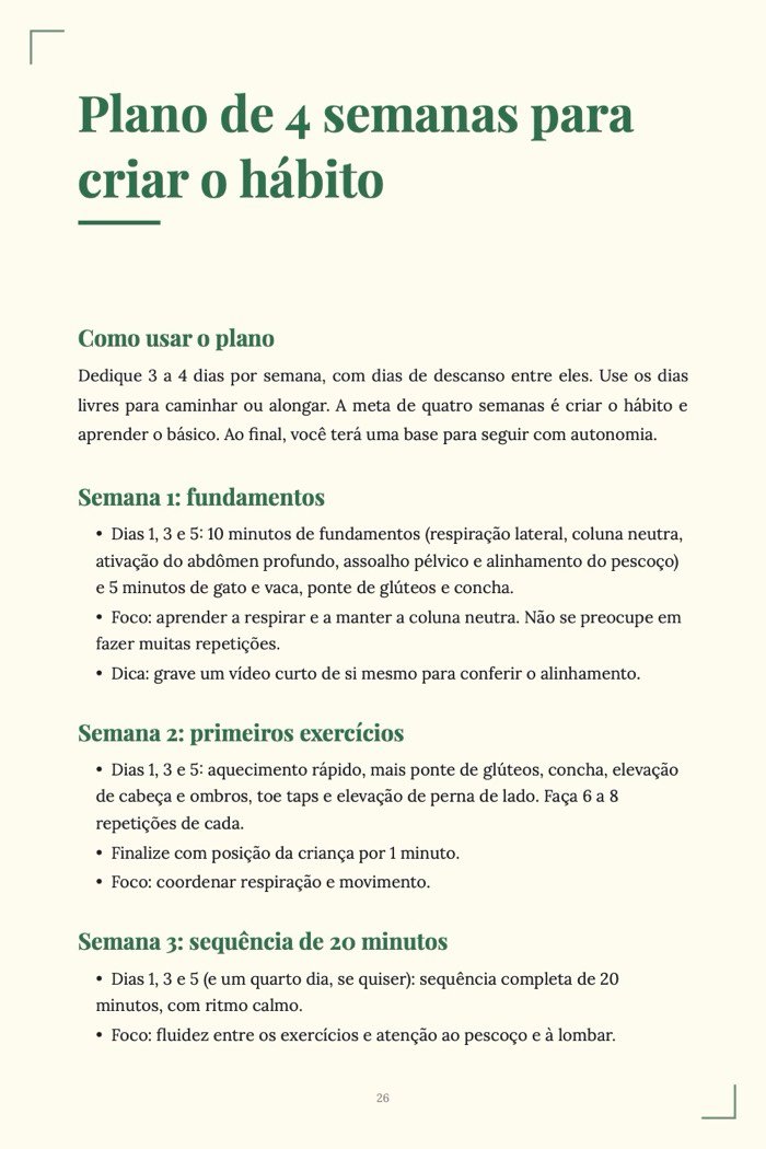 Página de exemplo 5 de Pilates em Casa