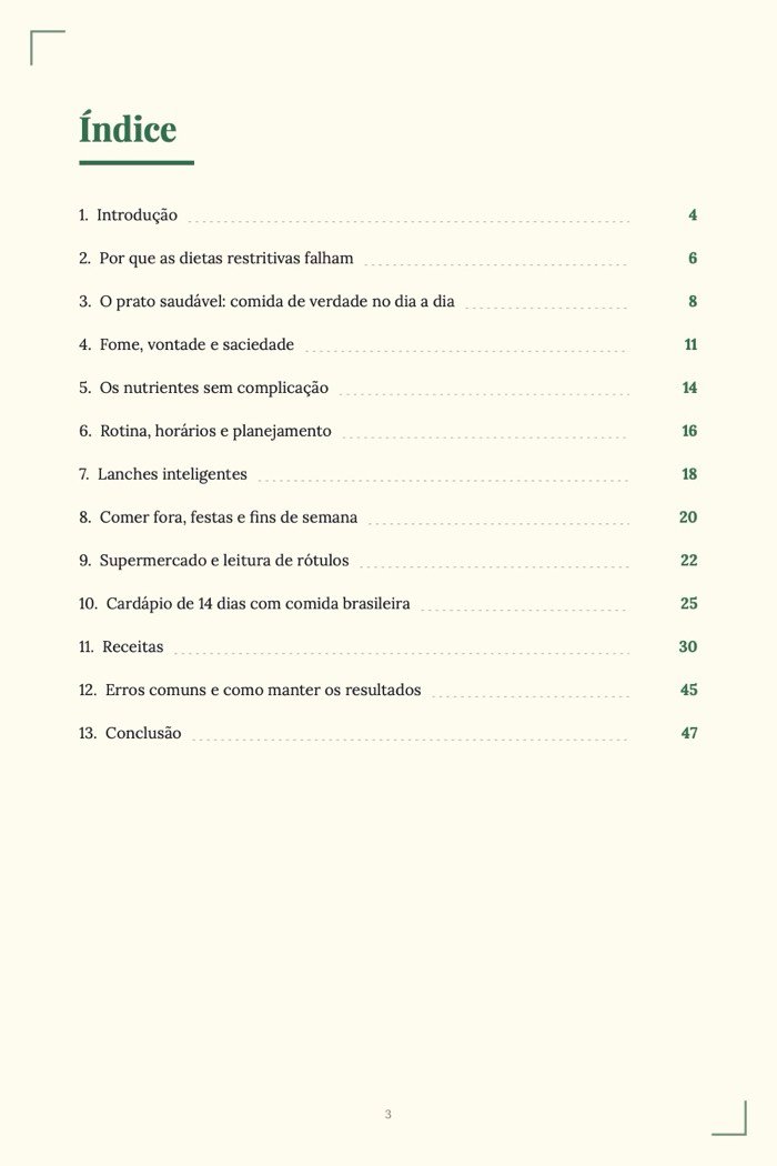 Página de exemplo 1 de Reeducação Alimentar