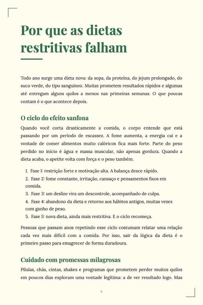 Página de exemplo 3 de Reeducação Alimentar