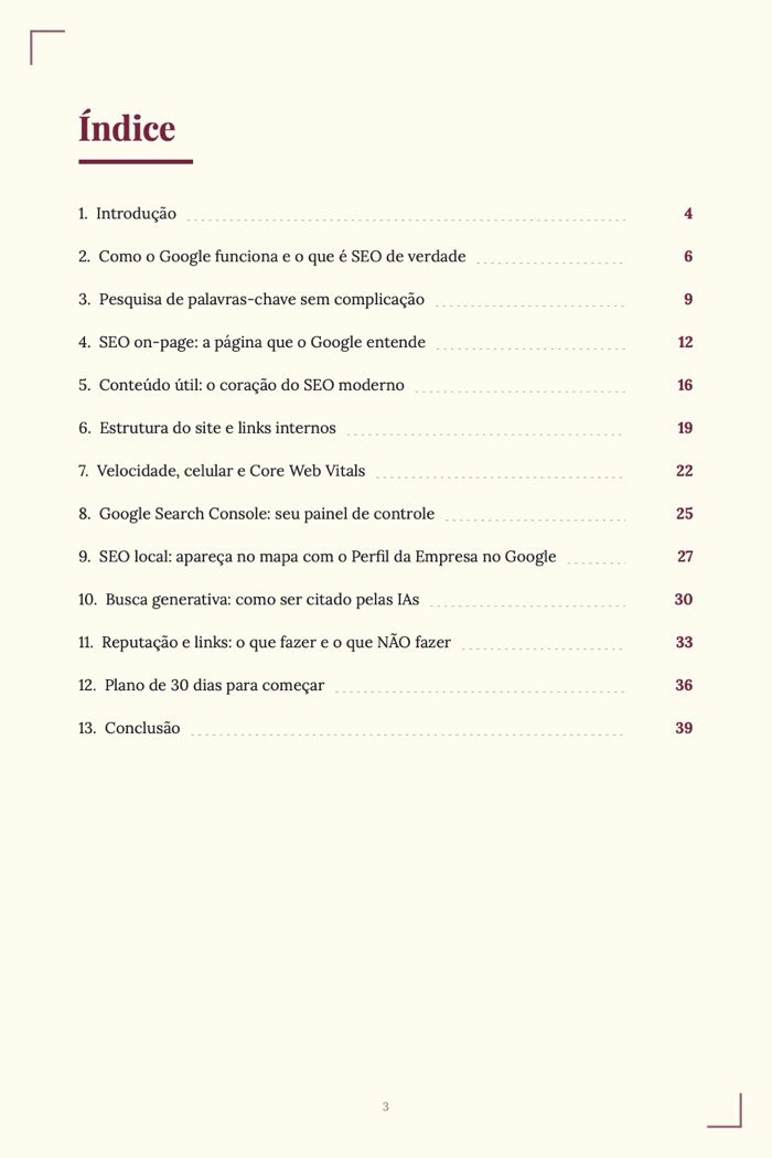 Página de exemplo 1 de SEO para Iniciantes