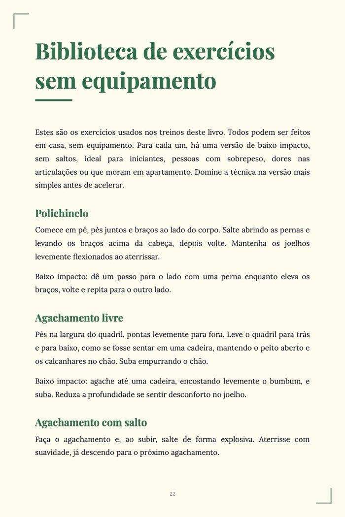 Página de exemplo 4 de Treino HIIT em Casa