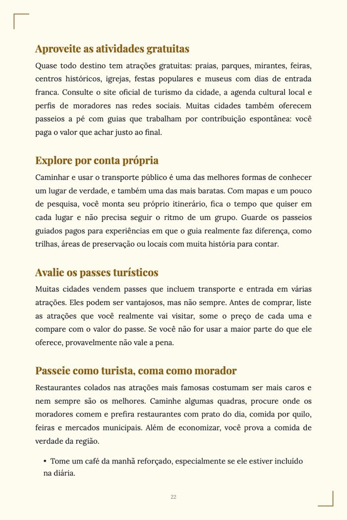 Página de exemplo 4 de Como Viajar Barato