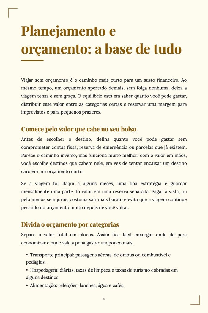 Página de exemplo 3 de Como Viajar Barato
