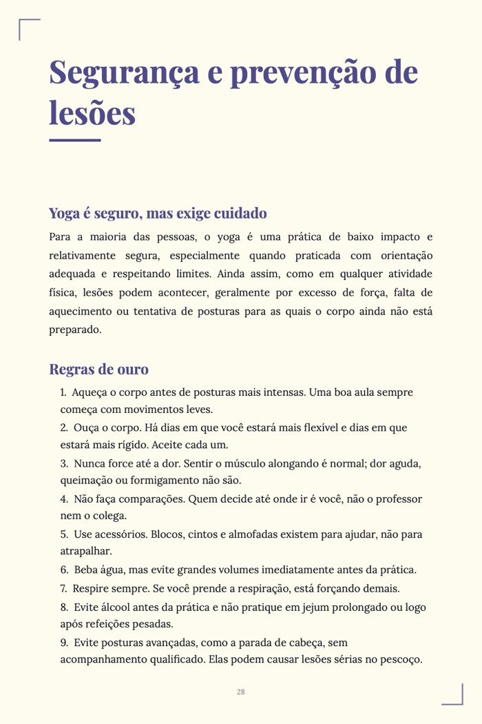 Página de exemplo 5 de Yoga para Iniciantes